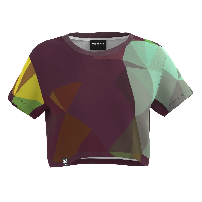 Cubes Maroon Crop Top