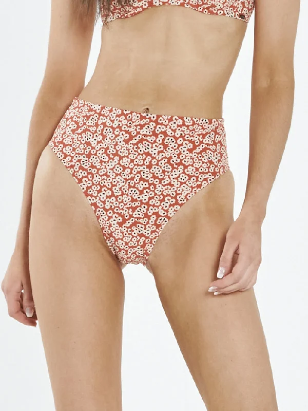 Mallory High Cut Bikini Bottom - Red