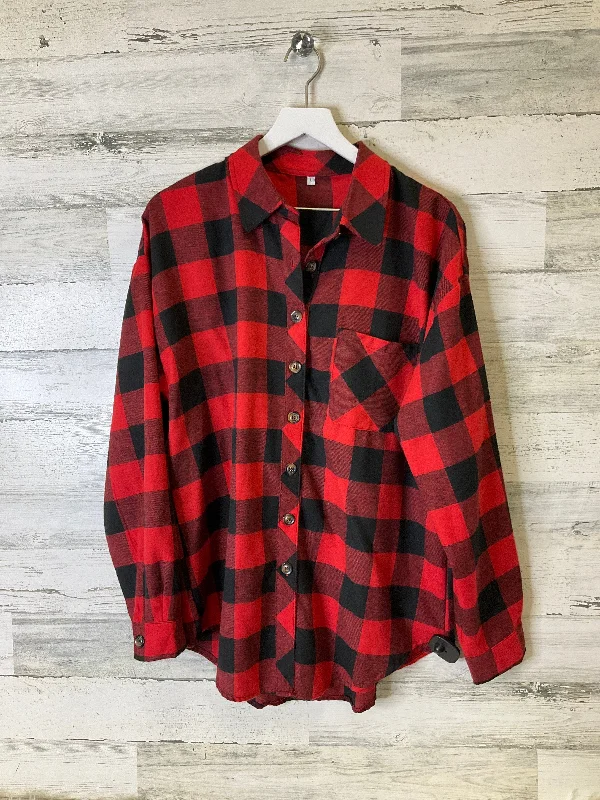 Top Long Sleeve By Clothes Mentor In Black & Red, Size: L