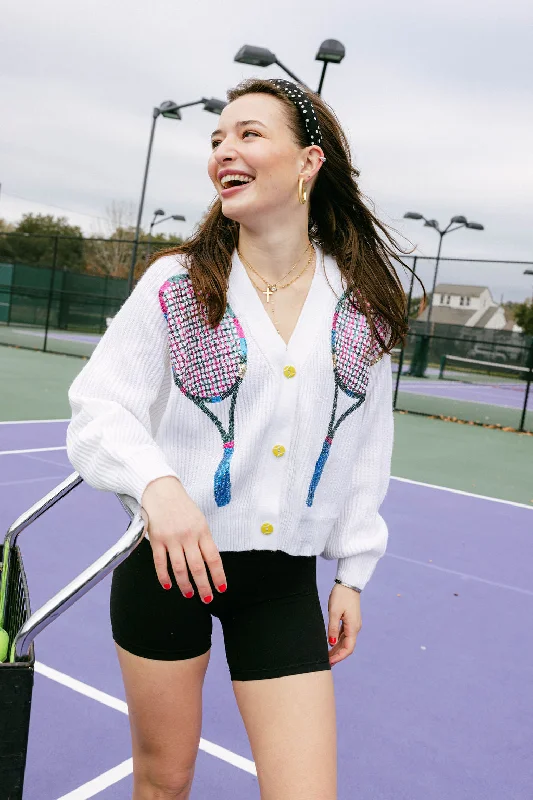 White Queen of the Tennis Court Cardigan